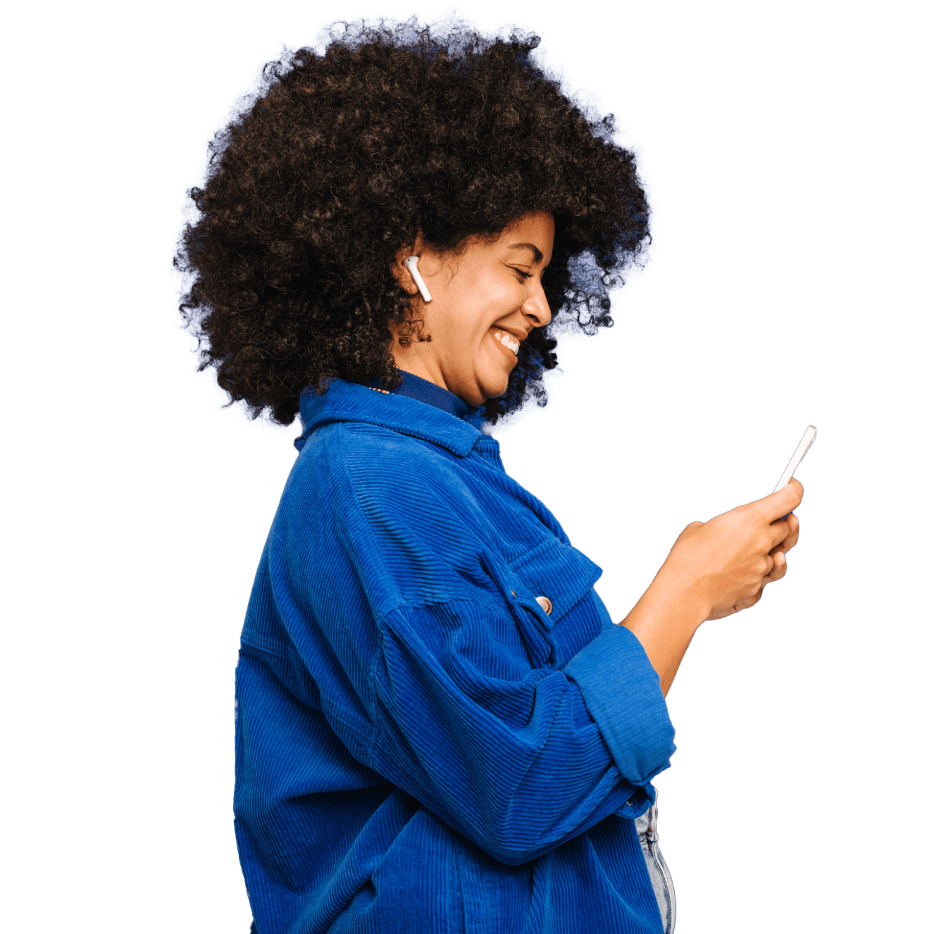 Woman on his smartphone